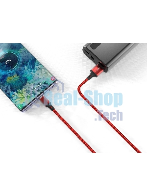 Кабель Smartbuy (iK-512-S14rb) S14 Lightning красный/черный, 3 А, 1 м
