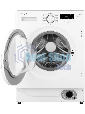 Стиральная машина встраиваемая Weissgauff WMI 6147 Inverter Steam белый, загрузка фронтальная 7 кг, 1400 об/мин, класс A+++