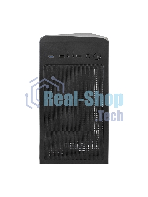 Компьютерный корпус Miditower ExeGate EVO-8225-EVO800 (ATX, БП EVO800RGb с вент. 12см, 2хUSB+1хUSB 3.0, черный, 2 вент. с RGb подсветкой и полоса на передней панели, боковая панель - закаленное стекло)