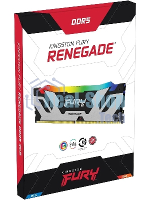 Оперативная память Kingston Fury Renegade, DDR5, 32Gb (2x16GB), 7200MHz, CL38, DIMM, с радиатором, RGB, серебристый/черный