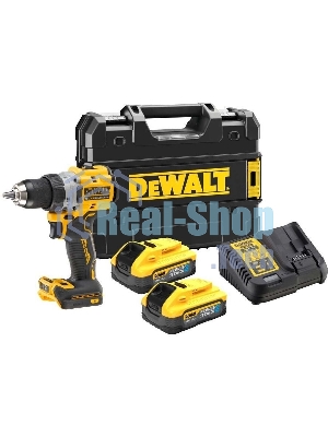 Дрель-шуруповерт DeWalt DCD800H2T-QW, 18 В, 5 Ач, 90 Нм, бесщеточный