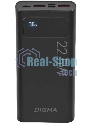 Портативный аккумулятор Digma DGPF20A 20000mAh QC3.0/PD3.0 22.5W 3A 2xUSB-A/USB-C черный