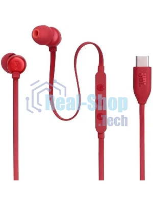 Проводные наушники JBL Tune 310C красный, внутриканальные, USB Type-C