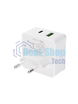 Сетевое зарядное устройство Maxvi CHL-603PD Type-C\USB 30W 6A (3A+3A) PD QC3.0, белый