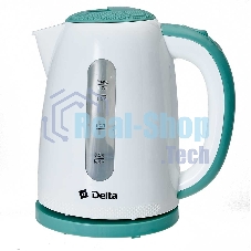 Чайник электрический DELTA DL-1106 белый с мятным 1.7 л, 2,2кВт