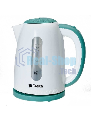Чайник электрический DELTA DL-1106 белый с мятным 1.7 л, 2,2кВт
