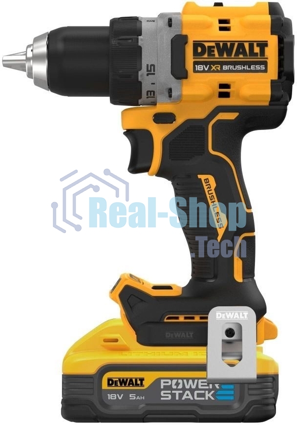 Дрель-шуруповерт DeWalt DCD800H2T-QW, 18 В, 5 Ач, 90 Нм, бесщеточный