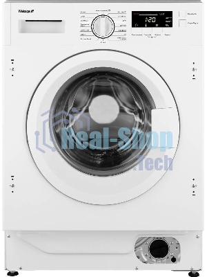 Стиральная машина встраиваемая Weissgauff WMI 6147 Inverter Steam белый, загрузка фронтальная 7 кг, 1400 об/мин, класс A+++