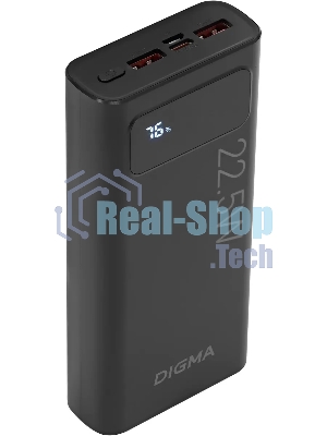 Портативный аккумулятор Digma DGPF20A 20000mAh QC3.0/PD3.0 22.5W 3A 2xUSB-A/USB-C черный