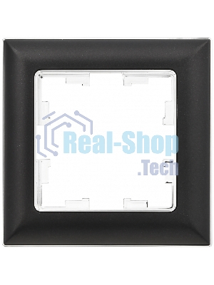Рамка 1-местная IEK BRITE РУ-1-Бр DECOR черный/хром 3D-форма