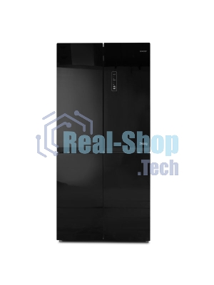 Холодильник Centek CT-1756 Black Glass Total NF черный двухкамерный 289/153л морозилка сбоку, No Frost, Side by Side