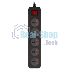 Сетевой фильтр Buro 500UNH-3-BG 3м (5 розеток) черный/серый (коробка)