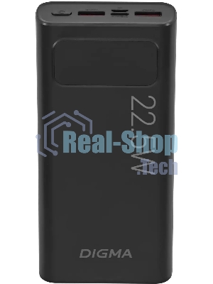 Портативный аккумулятор Digma DGPF20A 20000mAh QC3.0/PD3.0 22.5W 3A 2xUSB-A/USB-C черный