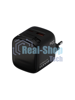 Сетевое зарядное устройство Maxvi SFC-330GN Type-C\USB 30W PD QC3.0 черный