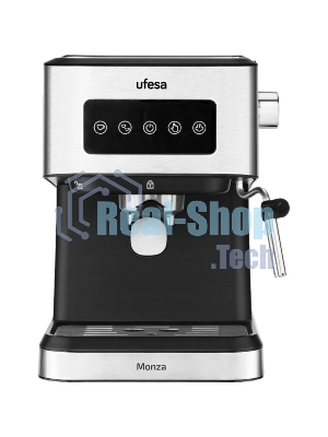 Кофеварка рожковая Ufesa MONZA черный/серебристый, исп. кофе - молотый, 1.5 л, 1050 Вт, 20 бар