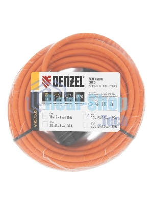Удлинитель-шнур силовой Garden Series Denzel ПВС, 10 м, 1 розетка 3x1,5 мм