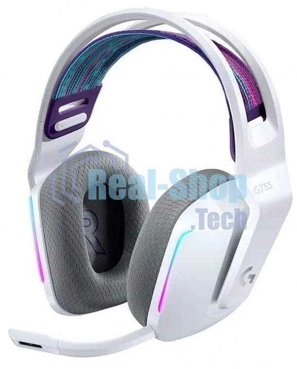 Гарнитура Logitech G733 Lightspeed Wireless RGB Gaming белый, беспроводная, радиоканал, до 29 ч, подсветка