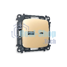 Комплект механизма розетки OMEGA Шампань 2USB A+C 20W (быстрая зарядка) QUANT (OP6110, VM177) MO611010