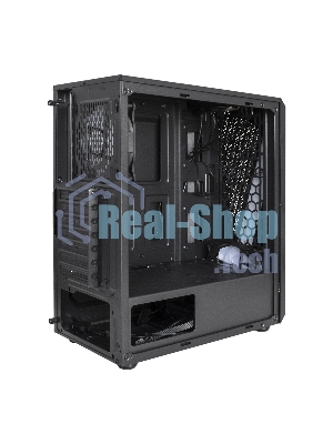 Компьютерный корпус Miditower ExeGate EVO-8225-NPX700 (ATX, БП 700NPX с вент. 12см, 2хUSB+1хUSB 3.0, черный, 2 вент. с RGb подсветкой и полоса на передней панели, боковая панель - закаленное стекло)