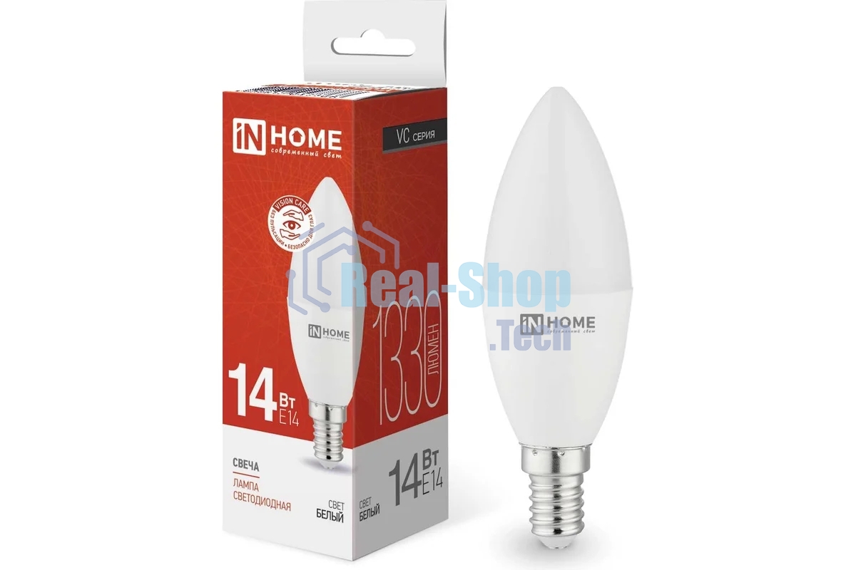 Лампа светодиодная LED-СВЕЧА-VC 14Вт E14 4000К 1330лм IN HOME 4690612047768