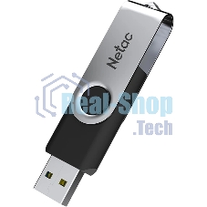 Флешка USB Netac U505 (NT03U505N-016G-32BK), 16Gb, USB3.0, R/W 110/45, черный/серебристый