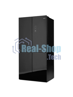 Холодильник Centek CT-1756 Black Glass Total NF черный двухкамерный 289/153л морозилка сбоку, No Frost, Side by Side