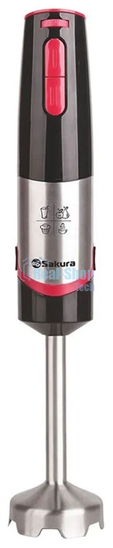 Блендер погружной Sakura SA-6250BK черный/красный, 800 Вт, плавная регулировка
