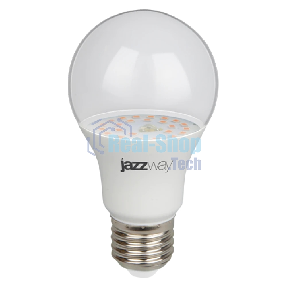 Лампа светодиодная JazzWay PPG A60 Agro 9Вт грушевидная прозрачная E27 IP20 для растений clear
