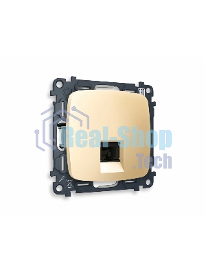 Комплект механизма компьютерной розетки OMEGA Шампань RJ-45(8P8C) CAT6 с шторкой QUANT (OP6120, VM188) MO612010