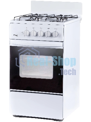 Плита газовая Лада Nova RG 24039 W белый, конфорок 4 газовых, духовка 50 л, 50 см x 85 см x 60 см
