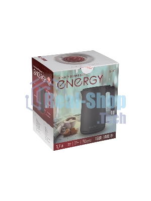 Электрочайник Energy E-215 серый, 1.7 л, 1800 Вт, скрытый нагревательный элемент