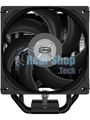 Кулер для процессора PCCooler RT500 BK (240W, 4-pin PWM, LED temp., 152мм, Al/Cu, 5x6мм, 1x120мм, 73.32CFM, 34.9dBA, 2200RPM, S: 1851/1700/1200/115X, AM5/AM4, черный)