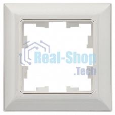 Рамка 1-местная IEK BRITE РУ-1-Бр DECOR белый/белый 3D-форма