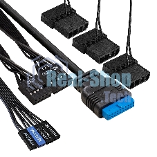 Компьютерный корпус Miditower ExeGate EVO-5001A (ATX, без БП, 2хUSB+1хUSB 3.0+HD Audio, черный, 3 вент.12см с RGb подсветкой, боковая панель - закаленное стекло)