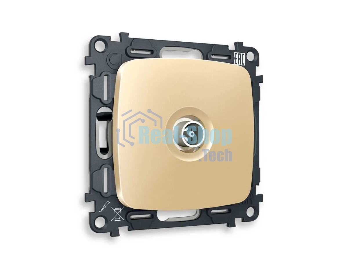 Комплект механизма TV розетки оконечной OMEGA Шампань 50-870 MHz 1dB QUANT (OP6130, VM202) MO613010