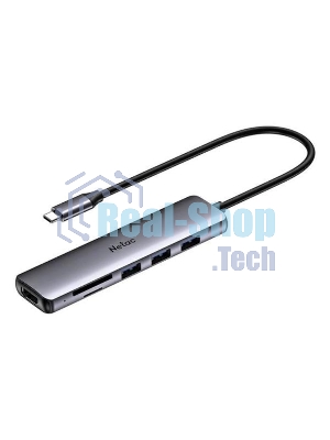 USB-концентратор Netac WF14, USB Type-C, USB/HDMI/MicroSD/SD, USB