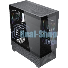 Компьютерный корпус Accord ACC-EL1B TG черный без БП ATX 2xUSB2.0 1xUSB3.1 audio