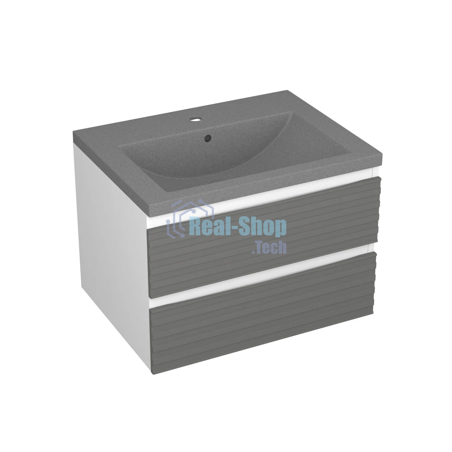 Тумба под раковину Bau Stil Loft 58 grey brushed, серый