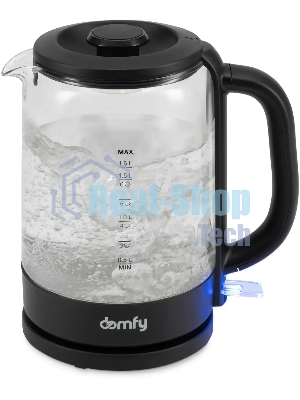Чайник электрический Domfy DSB-EK304 1.7л. 2200Вт черный (корпус: стекло)