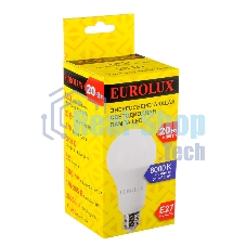 Лампа светодиодная EUROLUX LL-E-A70-20W-230-6K-E27 груша