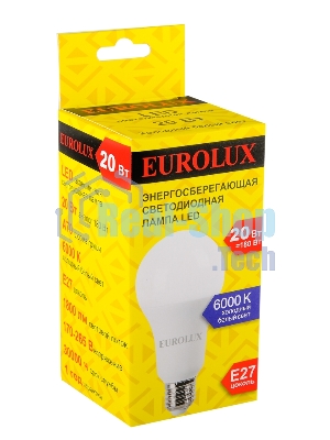 Лампа светодиодная EUROLUX LL-E-A70-20W-230-6K-E27 груша