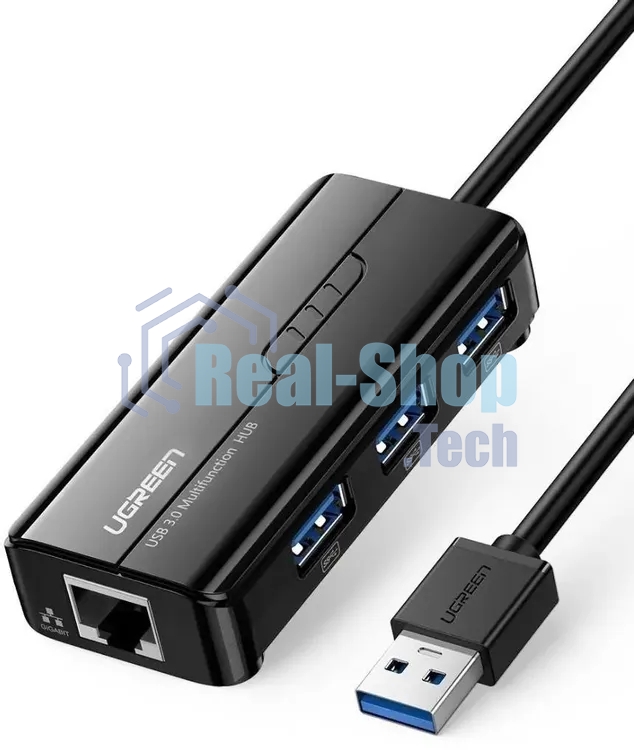 Сетевой адаптер Adapter UGREEN CR111 USB 3.0 A To Gigabit Ethernet Adapter, Black