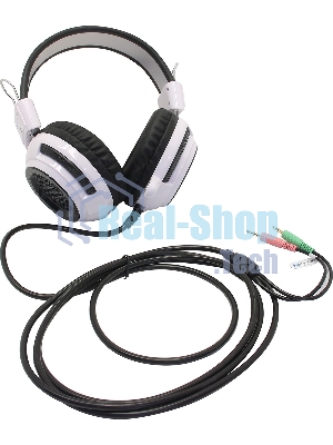 Проводные наушники Oklick HS-G300 белый/черный, полноразмерные, Jack 3.5 мм