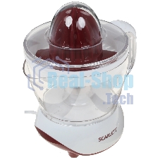 Соковыжималка Scarlett SC-JE50C06 белый/коричневый, цитрусовая, 25 Вт, 700 мл, механическое