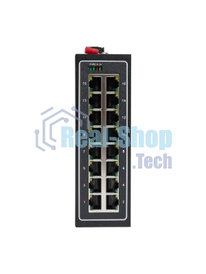 Коммутатор неуправляемый промышленный U-16T 16 портов 10/100Base-T(X) RJ45 монтаж на DIN-рейку TSX EKF TSX-U-16T