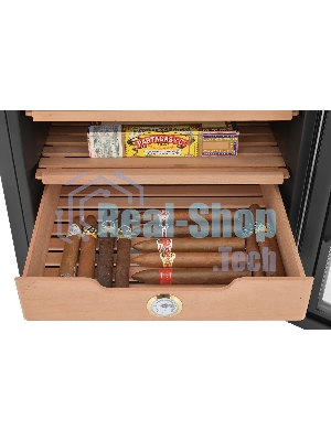 Винный шкаф-хьюмидор ZÜGEL ZTH80DX черный, 70 л, 2 отсека, 8 бут.