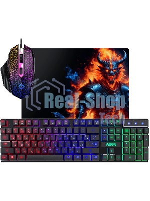 Комплект клавиатура+мышь Defender Alion GS-987 проводной, USB, 2400 DPI, чёрный