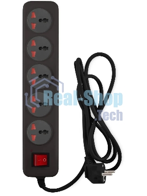 Сетевой фильтр Buro 500UNH-1.8-BG 1.8м (5 розеток) черный/серый (коробка)