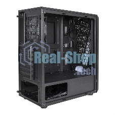 Компьютерный корпус Miditower ExeGate EVO-8225-NPX600 (ATX, БП 600NPX с вент. 12см, 2хUSB+1хUSB 3.0, черный, 2 вент. с RGb подсветкой и полоса на передней панели, боковая панель - закаленное стекло)