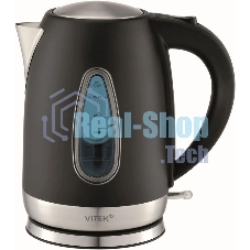 Чайник электрический Vitek VT-WK1065 1.7л. 2000Вт черный/серебристый корпус: металл